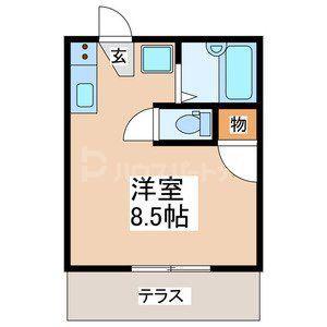 プレジオI(ワンルーム/1階)の間取り写真