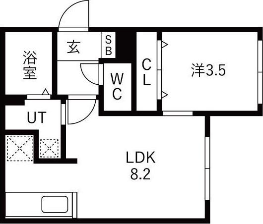ONE STAGE麻生(1LDK/3階)の間取り写真