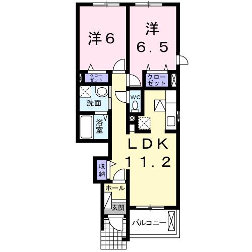 サニ- KVI(2LDK/1階)の間取り写真