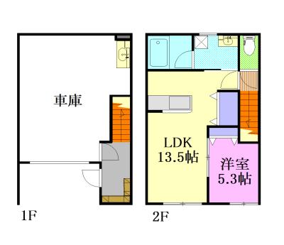 リュクス越戸(1LDK/1階)の間取り写真