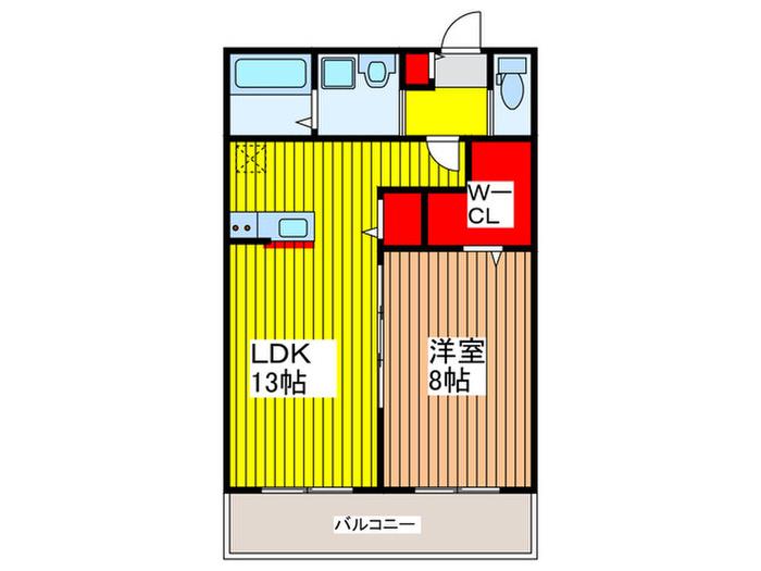 チェルアムール(1LDK/3階)の間取り写真