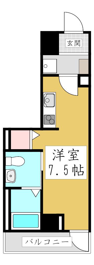 ジェノヴィア南鳩ヶ谷(ワンルーム/3階)の間取り写真