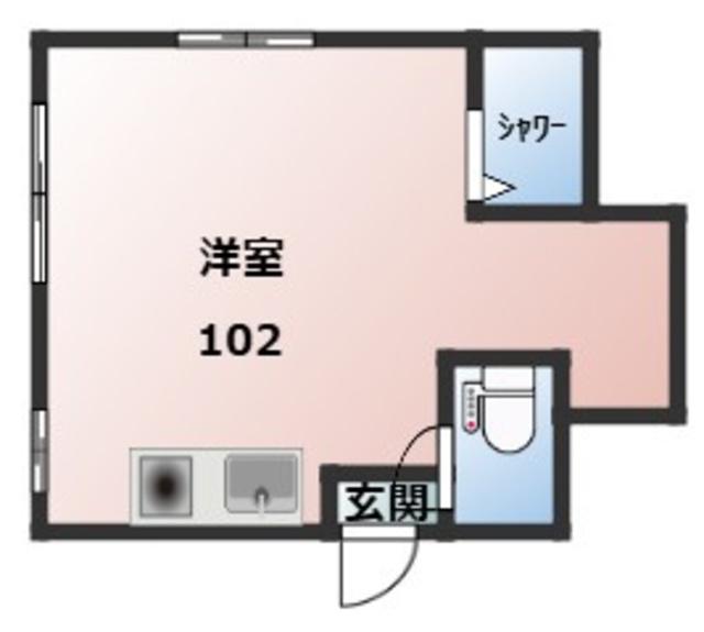 CAMELLIA(ワンルーム/1階)の間取り写真