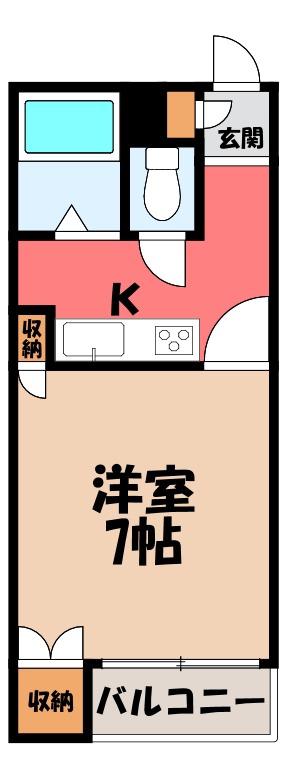 ハイツアイビス(1K/1階)の間取り写真