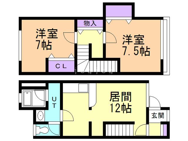 コーポシバタK(2LDK/1階)の間取り写真