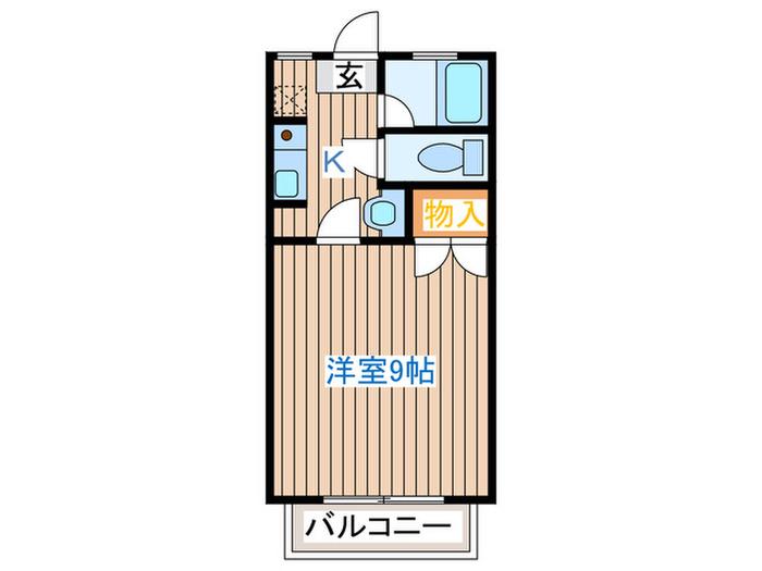 ハピネスTORINOI(1K/2階)の間取り写真