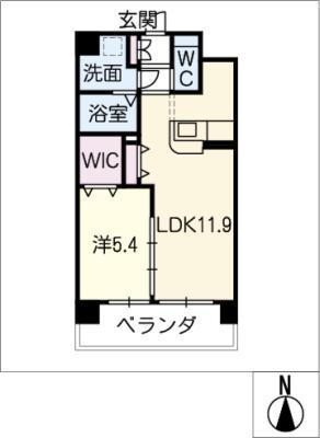 アーバンステージU(1LDK/5階)の間取り写真