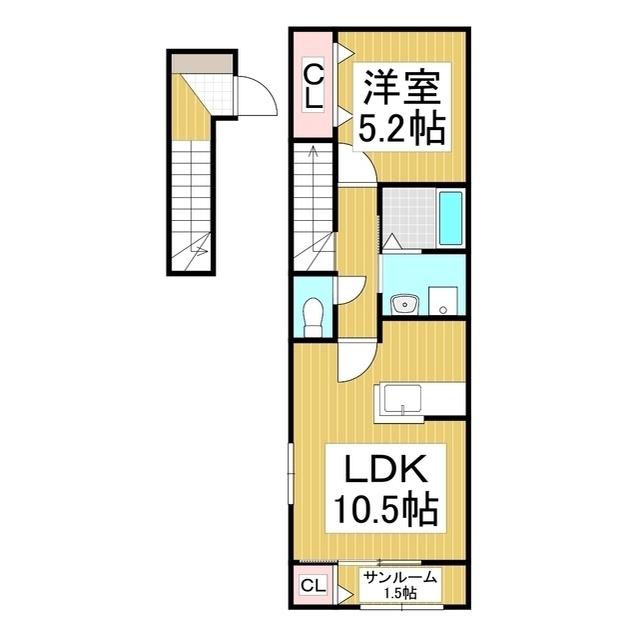 SK-FRONT(1LDK/2階)の間取り写真