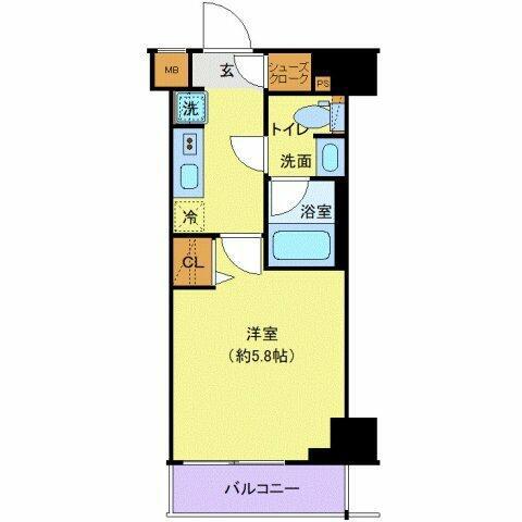 クレヴィスタ品川西大井II(1K/2階)の間取り写真