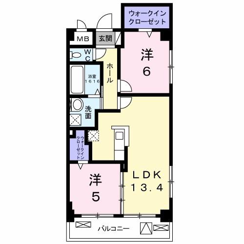 ヒルズ赤羽(2LDK/3階)の間取り写真