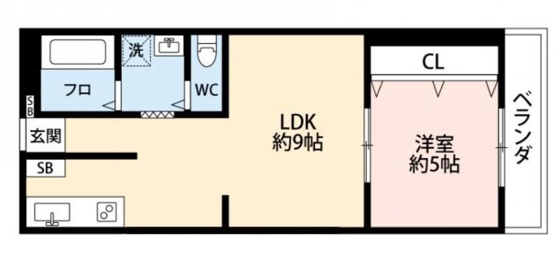 ミライ ハイム(2DK/2階)の間取り写真