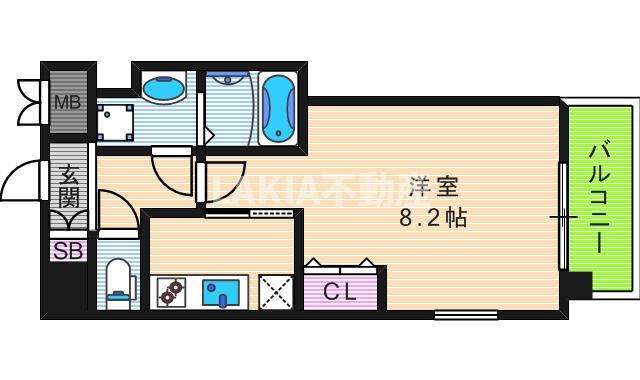 FRONT FIELD 天王寺(1K/8階)の間取り写真