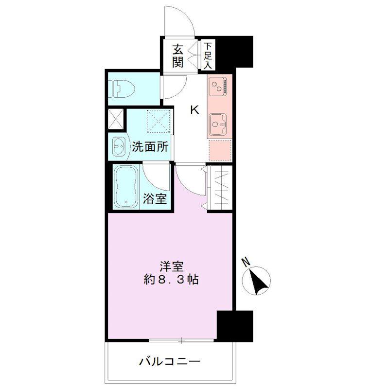 BUENA新潟萬代橋(1K/6階)の間取り写真