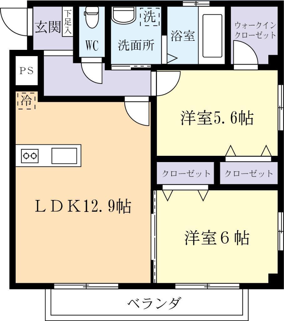 OPUS3(2LDK/2階)の間取り写真