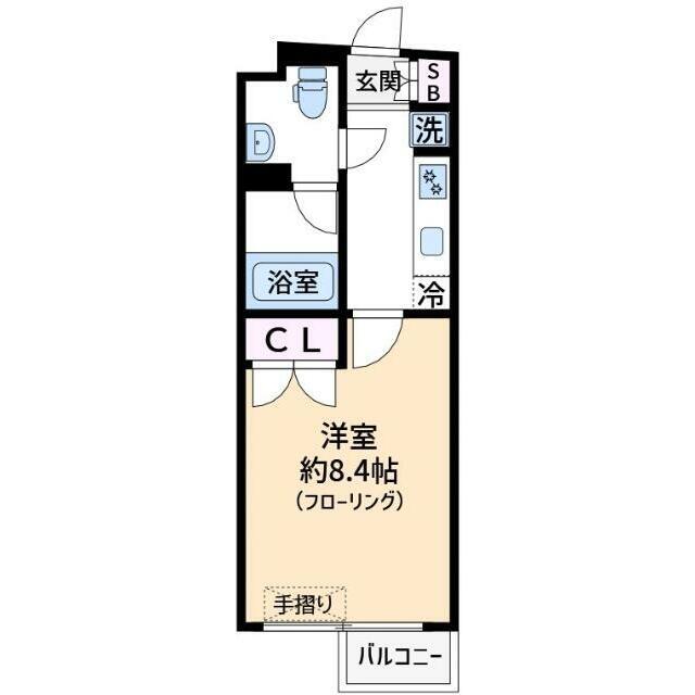 プレール・ドゥーク北新宿III(1K/2階)の間取り写真