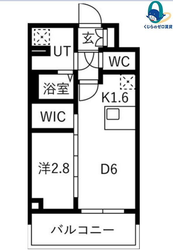 メイクスアート名古屋リニアFRONT(1DK/8階)の間取り写真