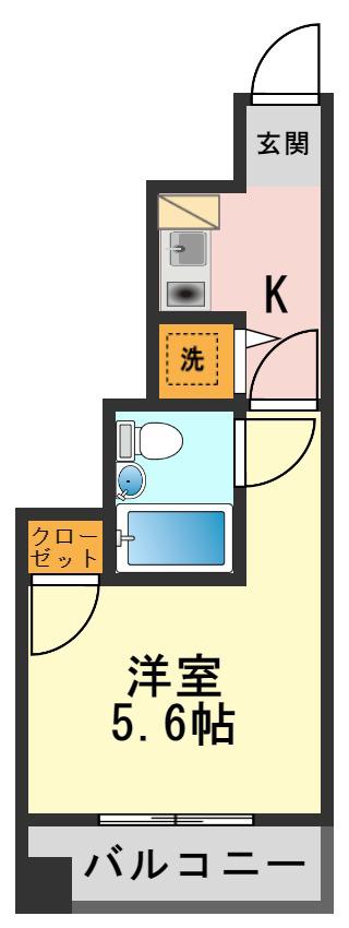 マートルコート新小岩(1K/1階)の間取り写真