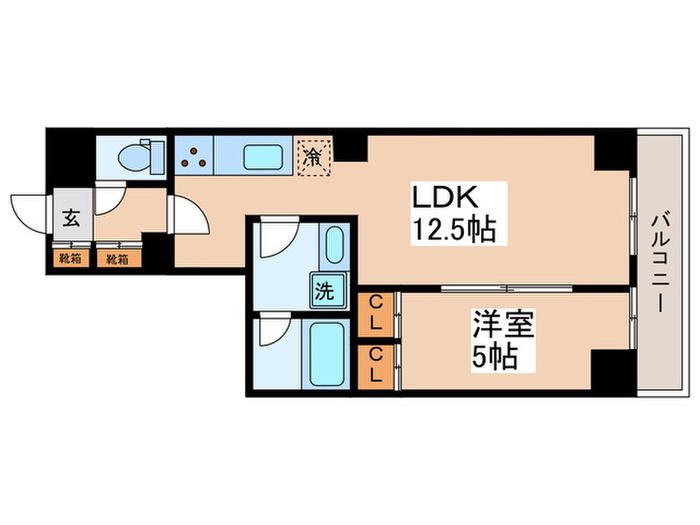 ディオスプラド(1LDK/2階)の間取り写真