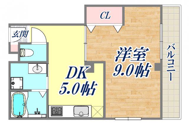 林マンション(1DK/3階)の間取り写真