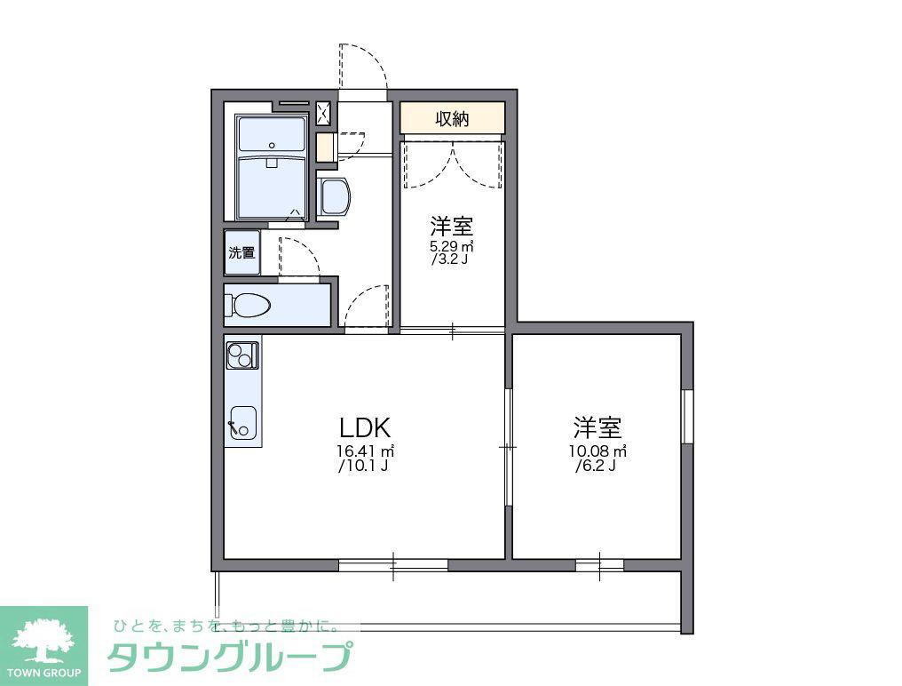 レオパレスメゾンパーク(2LDK/2階)の間取り写真