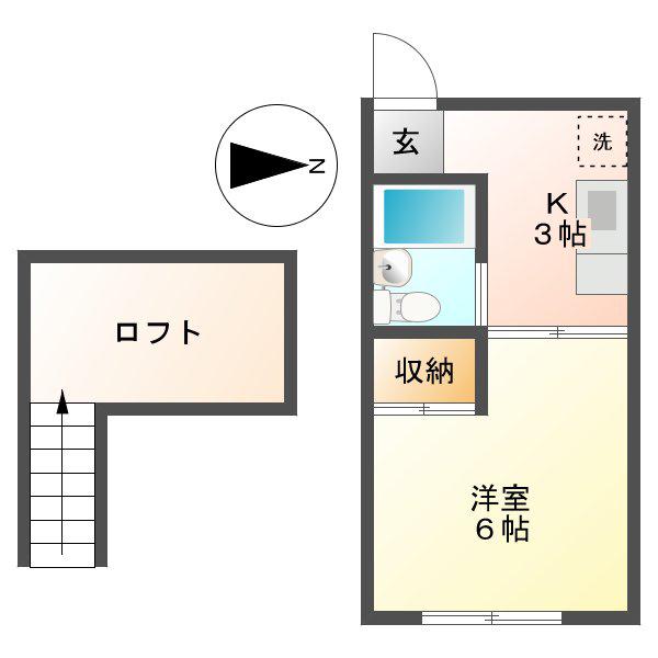 レジデンス森の宮(1K/2階)の間取り写真