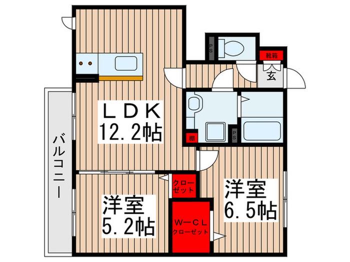 ANDALASIA(2LDK/1階)の間取り写真