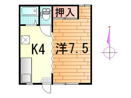 アミューズ71(1K/2階)の間取り写真