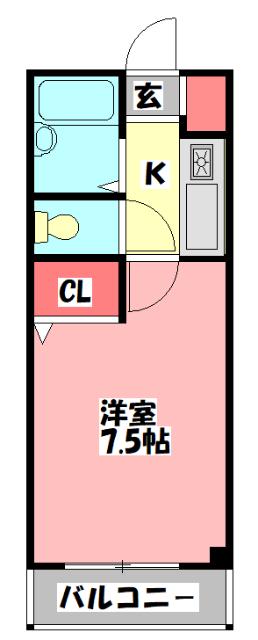 Mプラザ竜田通(1K/4階)の間取り写真