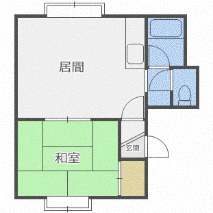 リバティ新川(1LDK/3階)の間取り写真