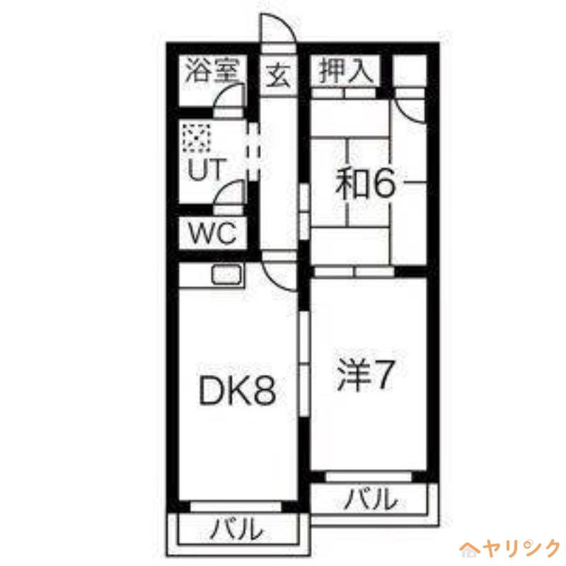パークサイド扇(2DK/1階)の間取り写真