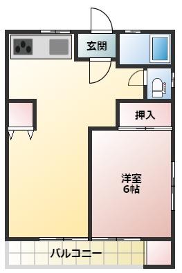 サンシャイン旭(1LDK/1階)の間取り写真