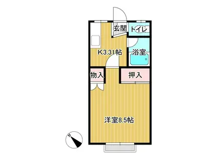 ハイツLAND A棟(1K/2階)の間取り写真