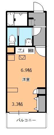 クレア与野本町(ワンルーム/3階)の間取り写真
