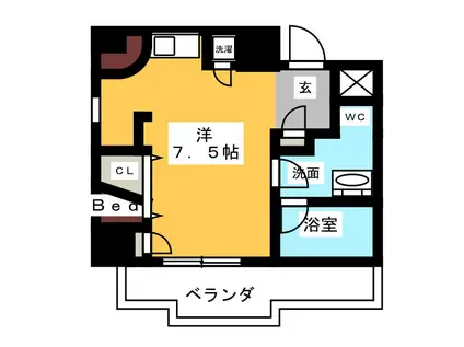 SKBUILDING-5(ワンルーム/4階)の間取り写真