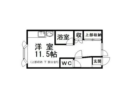 エーハイム(ワンルーム/2階)の間取り写真