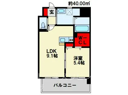 渡邊ビルII(1LDK/7階)の間取り写真
