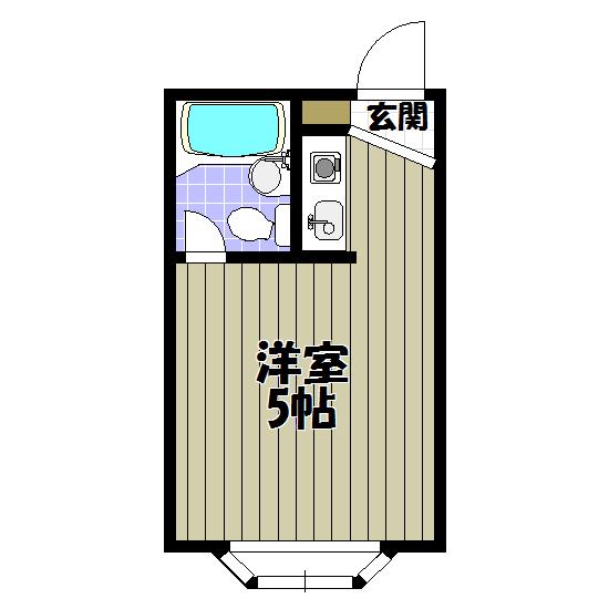 サンハイツ英(ワンルーム/2階)の間取り写真