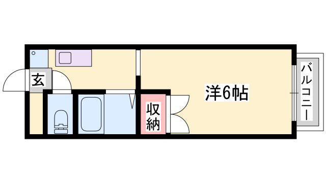 エステートピア セルベイユII(ワンルーム/2階)の間取り写真