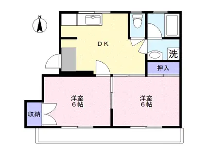 HBマンション(2DK/3階)の間取り写真