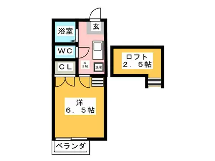 パルテネールYOU(1K/1階)の間取り写真