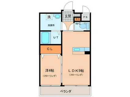 GRANDVIEW王子(1LDK/1階)の間取り写真