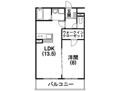 サンライズ布橋(1LDK/4階)の間取り写真