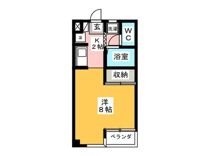 メゾンドキャッスル(1K/4階)の間取り写真