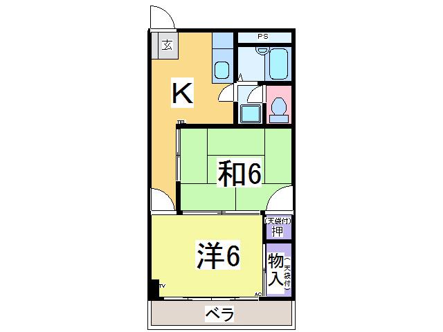 Kフルネス(2K/1階)の間取り写真