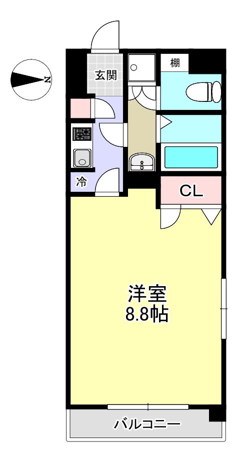 レグルスステージ(1K/1階)の間取り写真