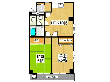 加山ビル(2LDK/3階)の間取り写真