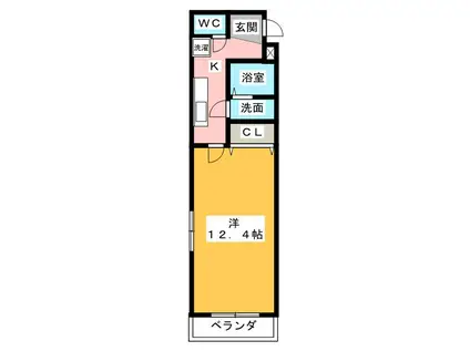 TKマンション中央II(1K/3階)の間取り写真