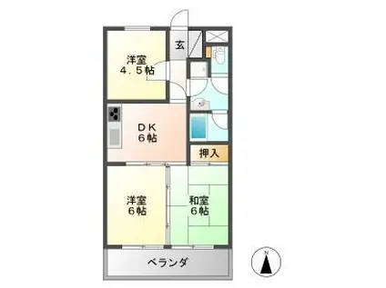 アクセス11(3DK/4階)の間取り写真