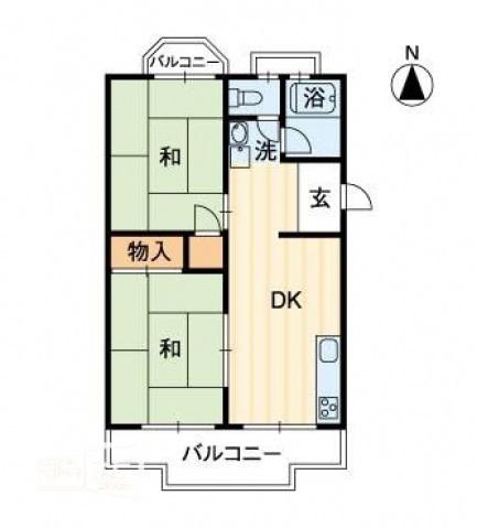 居石マンション(2DK/3階)の間取り写真