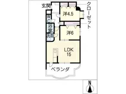 ラド・グランデ(2LDK/1階)の間取り写真